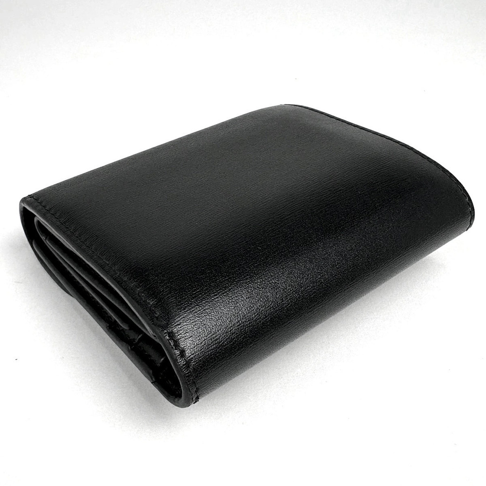 Celine Wallet Tri Leather Triomphe fold Black